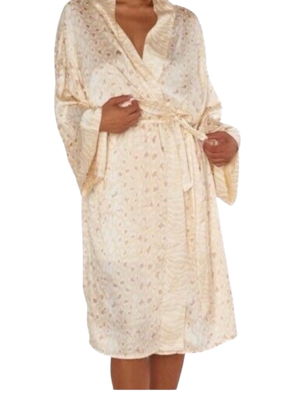 NWT Show Me Your MuMu Satin Animal Print Harlow Wrap Robe O/S